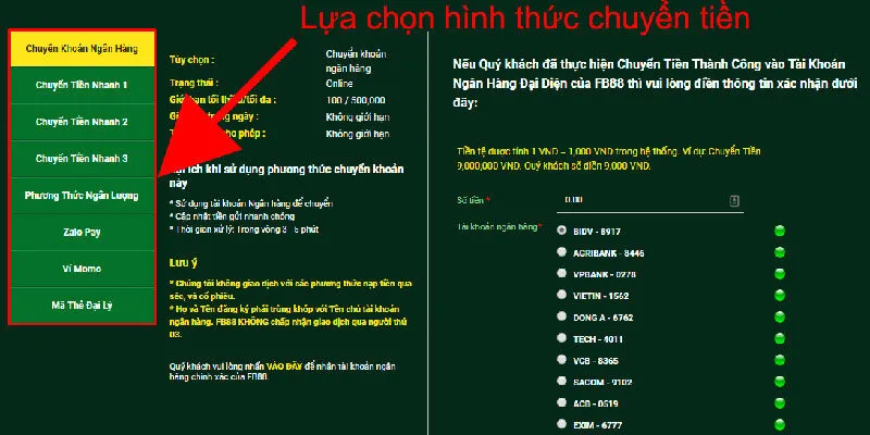 Lưu ý cần nhập đúng thông tin để tránh gặp lỗi khi nạp tiền