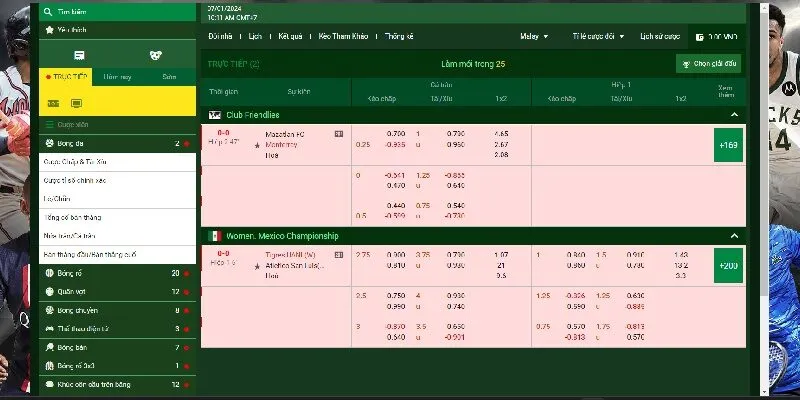 Thoải mái tham gia các loại cá cược thể thao của nhà cái